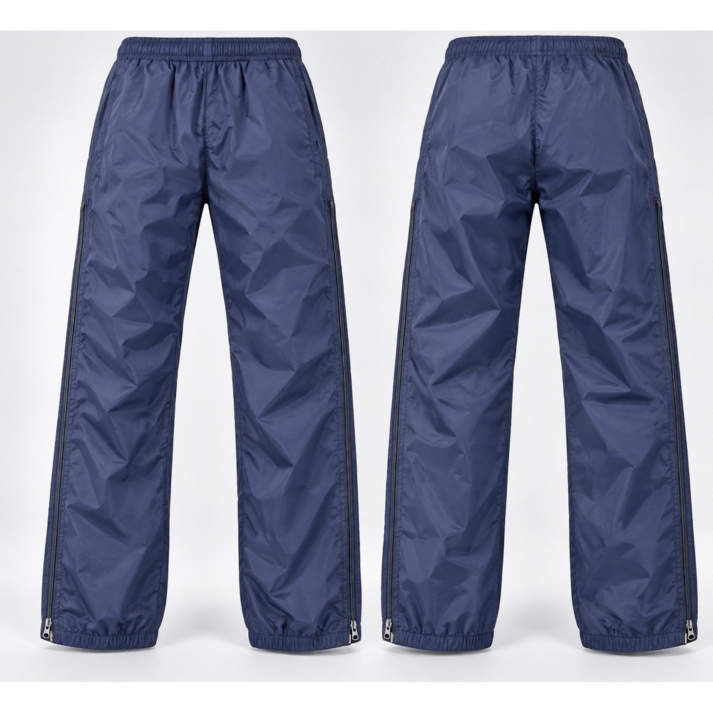 REI CO-OP Rain Pants navy  Mens medium Elastic Waist Wet Weather Leg Zip